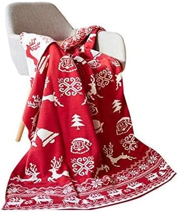 Babymoon Knitted Christmas Snowflake Santa Layer Blanket | Basket Filler | Baby Photography Props