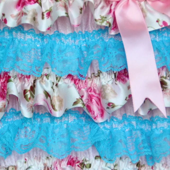 Babymoon Lace Romper Outfit Photography Costume - Blue & White