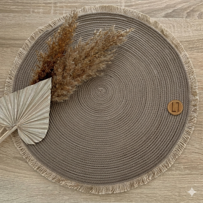 Babymoon Large Hand Woven Boho Jute Macramé Mat Layer