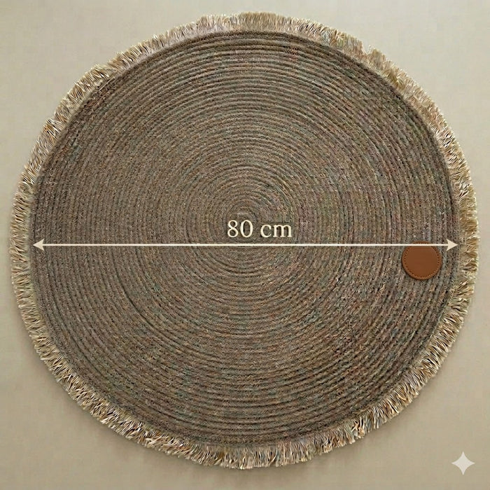 Babymoon Large Hand Woven Boho Jute Macramé Mat Layer