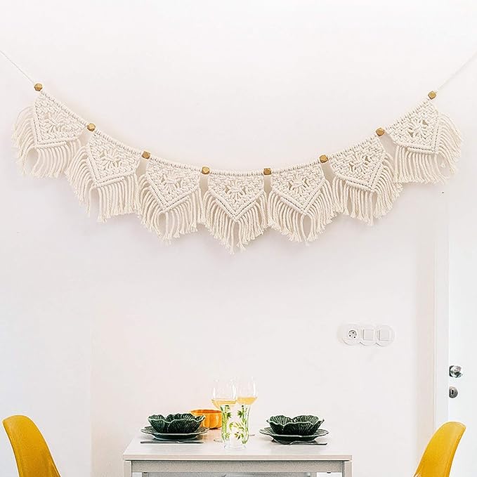 Babymoon Macrame Photography Wall Hanging Banner - White