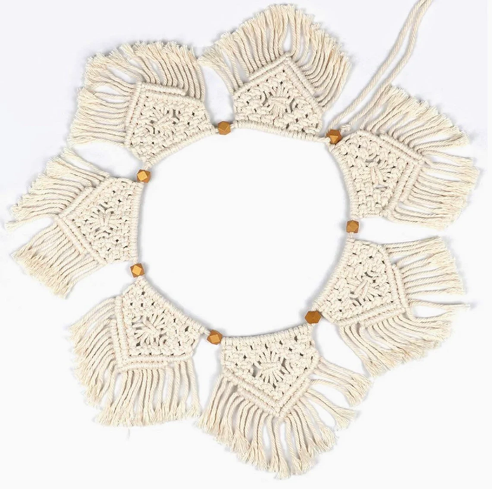 Babymoon Macrame Photography Wall Hanging Banner - White