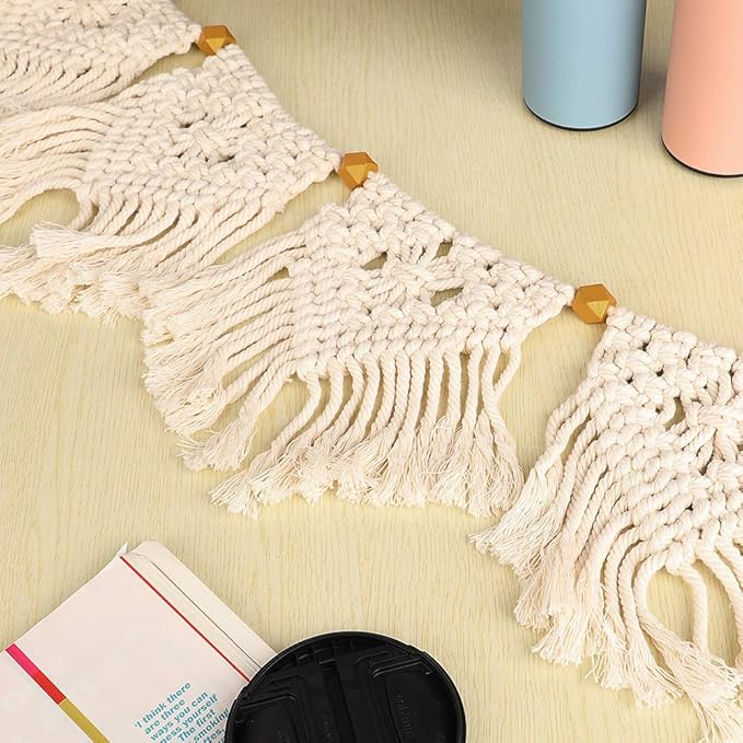 Babymoon Macrame Photography Wall Hanging Banner - White