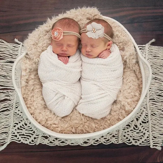 Babymoon Macrame Rectangular Mat Photography Layer - Offwhite