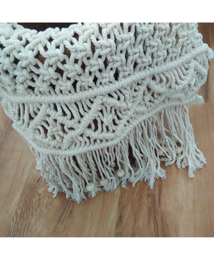 Babymoon Macrame Rectangular Mat Photography Layer - Offwhite