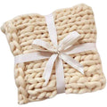 Babymoon Marino Wool Knit Throw Basket Filler Blanket Baby Photography Photoshoot Props | Beige