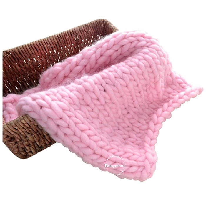 Babymoon Marino Wool Knit Throw Basket Filler Blanket Baby Photography Photoshoot Props
