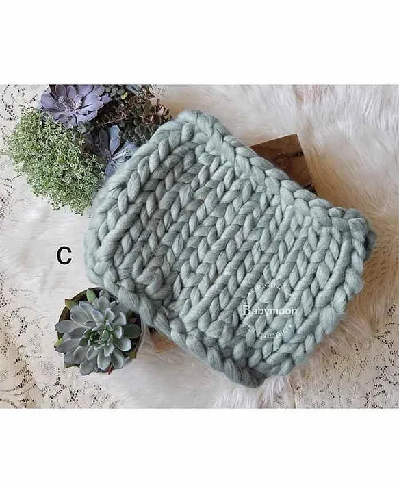 Babymoon Marino Wool Knit Throw Basket Filler Blanket Baby Photography Photoshoot Props