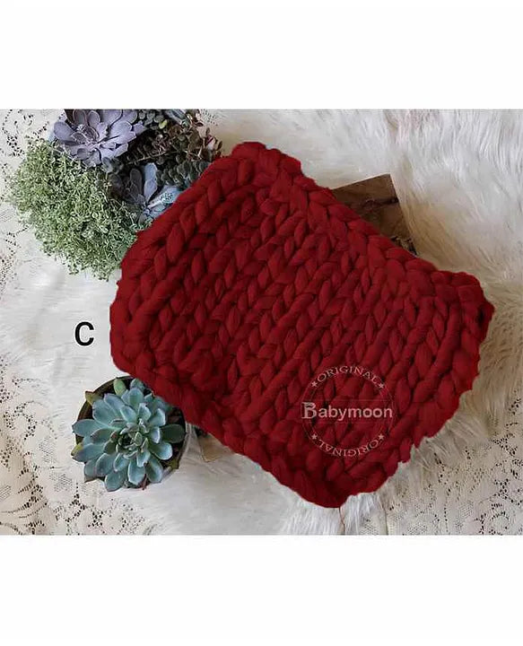 Babymoon Marino Wool Knit Throw Basket Filler Blanket Baby Photography Photoshoot Props