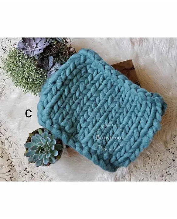 Babymoon Marino Wool Knit Throw Basket Filler Blanket Baby Photography Photoshoot Props