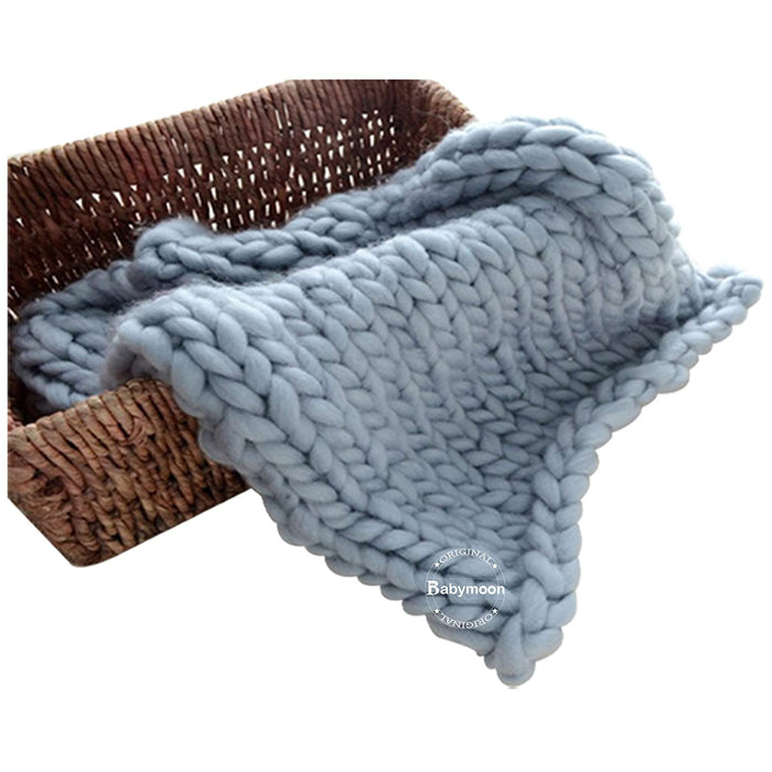 Babymoon Marino Wool Knit Throw Basket Filler Blanket Baby Photography Photoshoot Props