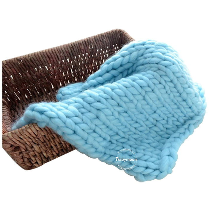 Babymoon Marino Wool Knit Throw Basket Filler Blanket Baby Photography Photoshoot Props