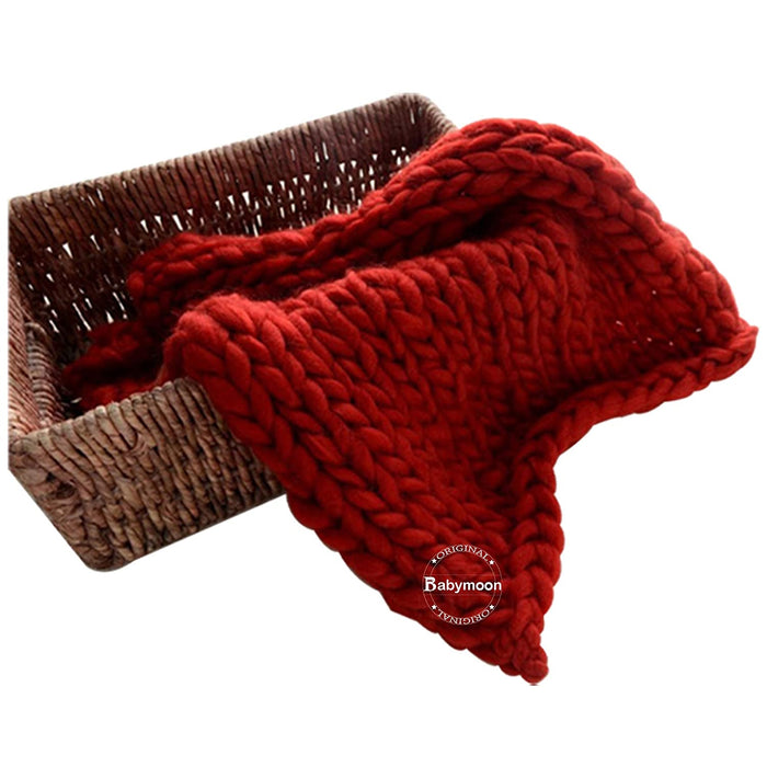 Babymoon Marino Wool Knit Throw Basket Filler Blanket Baby Photography Photoshoot Props
