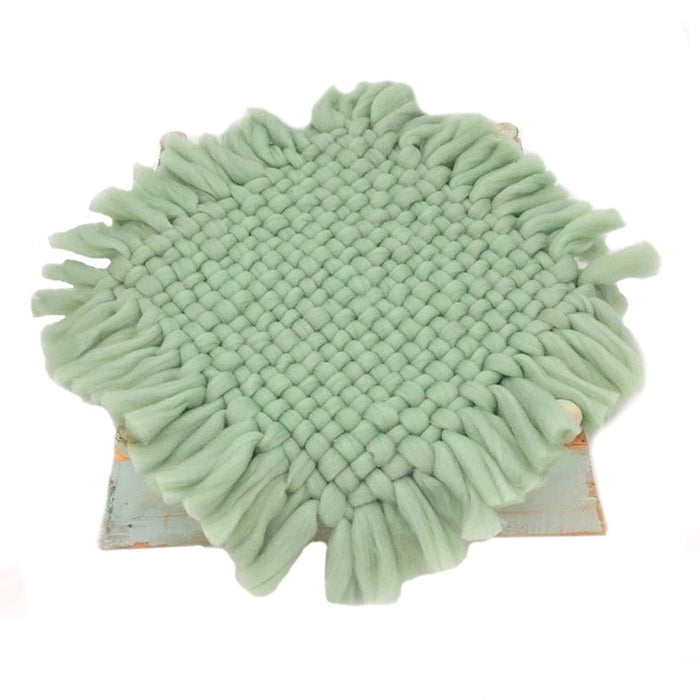Babymoon Marino Wool Pineapple Layer Basket Filler Baby Photography Blanket | Green