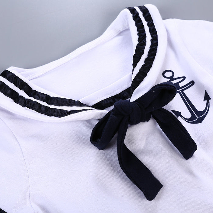 Babymoon Mediterranean Sailor Outfit | Romper with Hat | Beach Sea Style | Baby Photography Prop