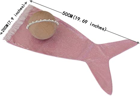 Babymoon Mermaid with Hairband Baby Photography Costume -Pink