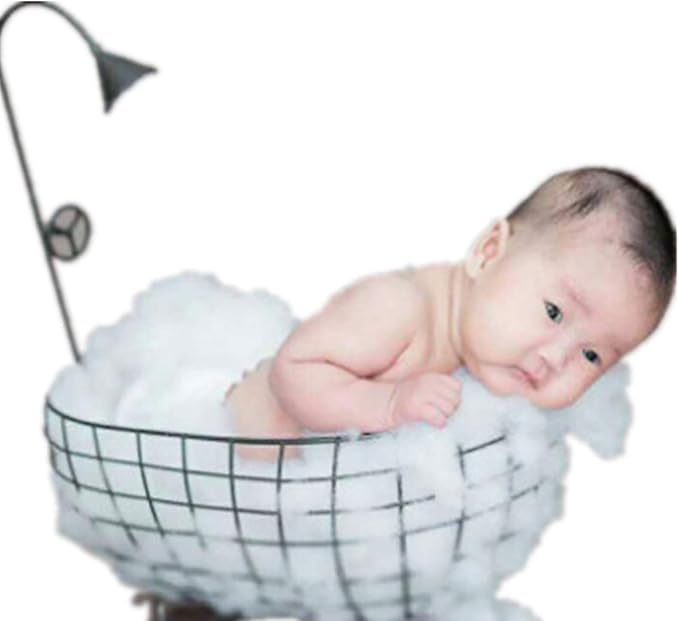 Babymoon Metal Bath Tub with Shower| Without Foam | Baby Basket Photography Prop | Black
