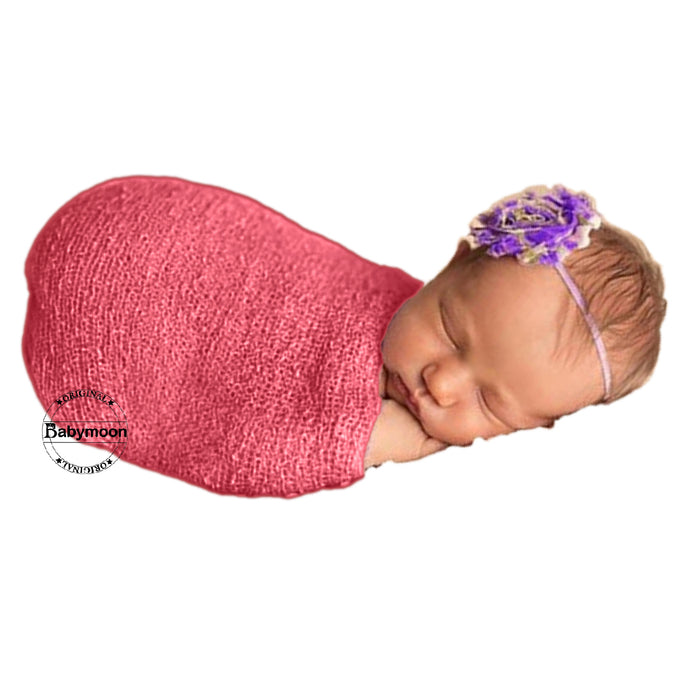Babymoon Mohair Stretchble Baby Photography Shoot Wrap Cloth - Dark Peach