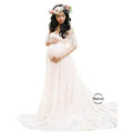 Babymoon Off Shoulder Maternity Gown Dress - White