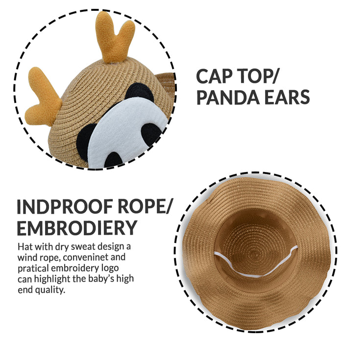 Babymoon Panda Baby Summer Spring Kids Cap with String | 2-8 Years | Brown