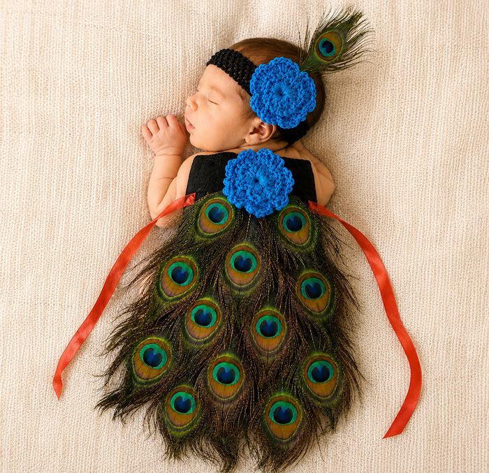 Babymoon Peacock Krishna Feathers Newborn Photography Outfit Costume