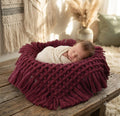 Babymoon Petal Layer Blanket Basket Filler | Baby Photography Props| Maroon