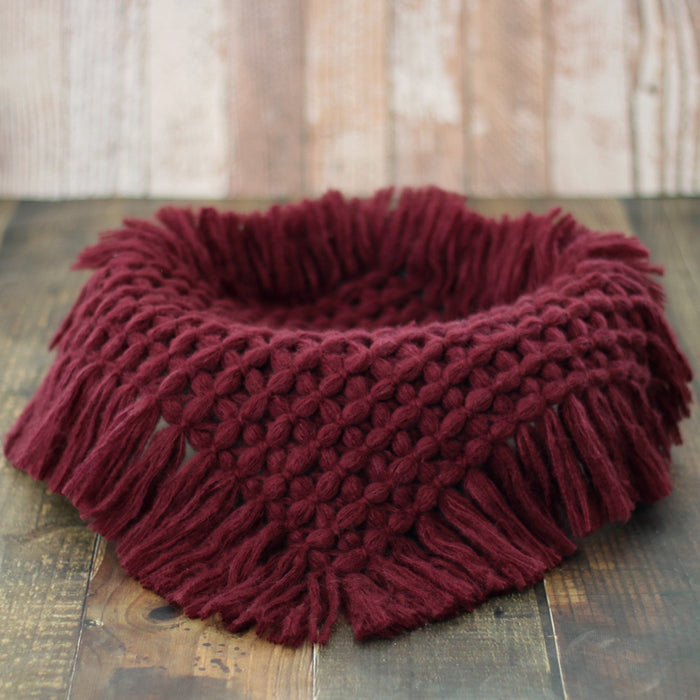Babymoon Petal Layer Blanket Basket Filler | Baby Photography Props| Maroon