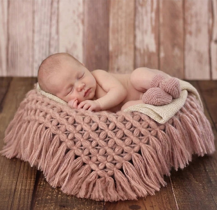 Babymoon Petal Layer Blanket Basket Filler | Baby Photography Props| Pinkish Grey