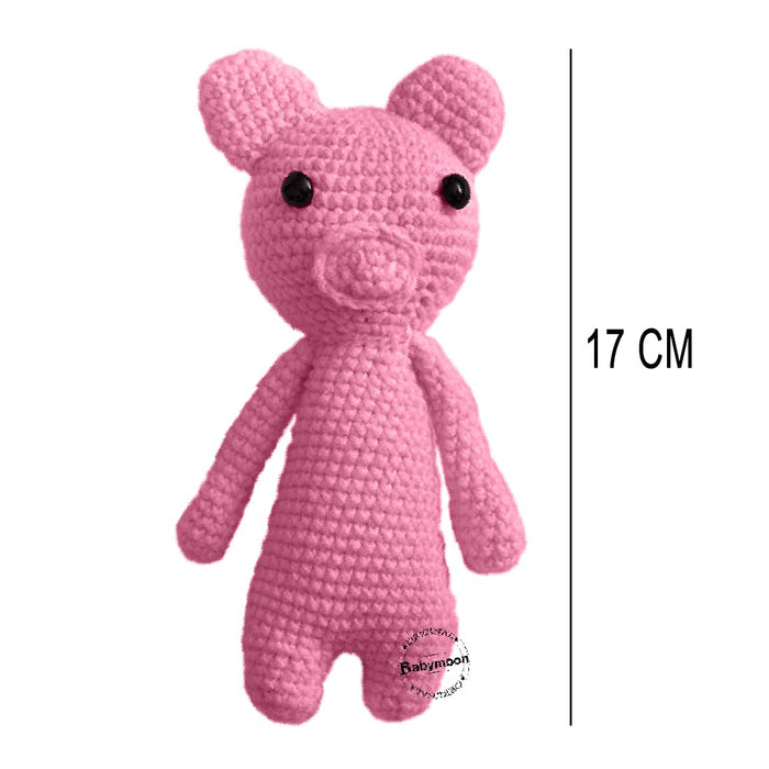 Babymoon Piggy (17 Cm) Handmade Knitted Stuffed Animal Baby Kids Photography Shoot Props Organic Toys