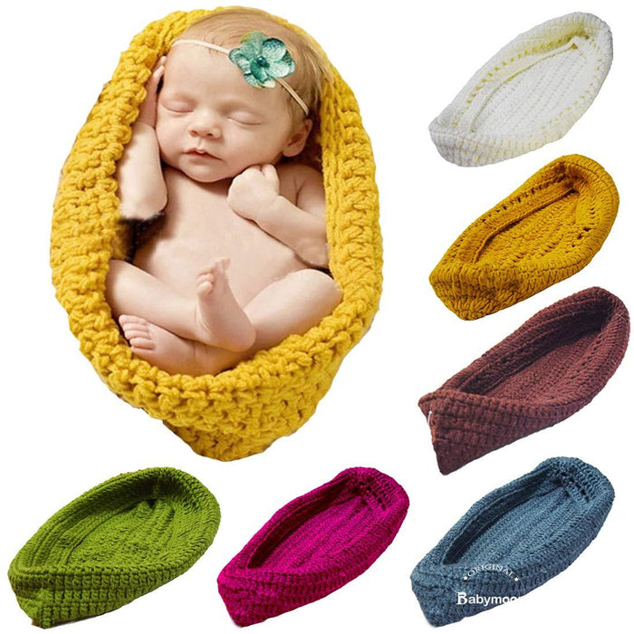 Babymoon Pods Cocoon Nest Newborn Photography Crochet Outfit Costume - Yellow