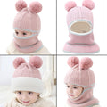 Babymoon Pom-Pom Knit Winter Kids Boys Girls Monkey Cap Baby Hat | Pink | 2-8 yr