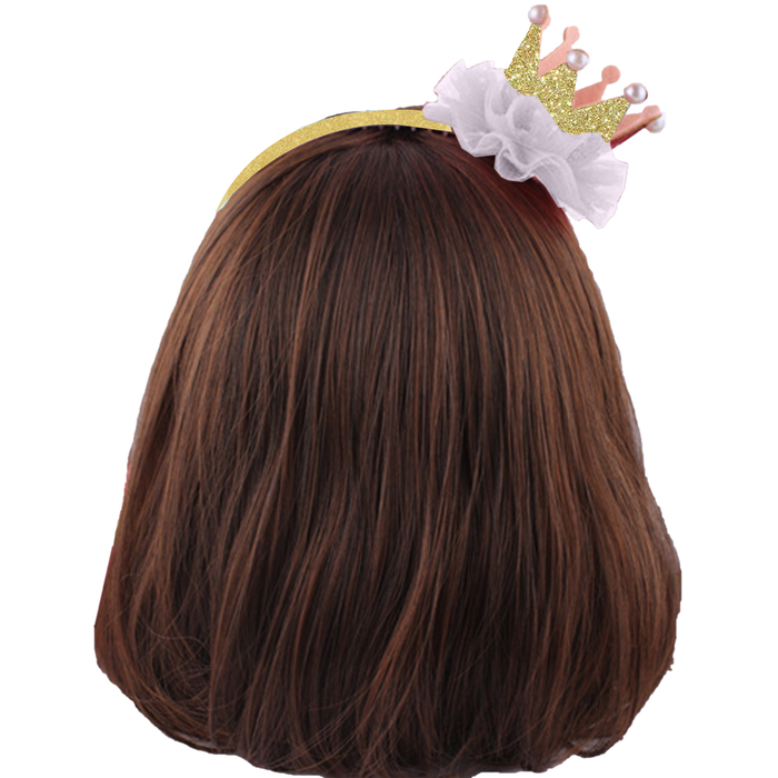 Babymoon Princess Girl’s Pearl Crown Headband | Hair Accessories | Gold