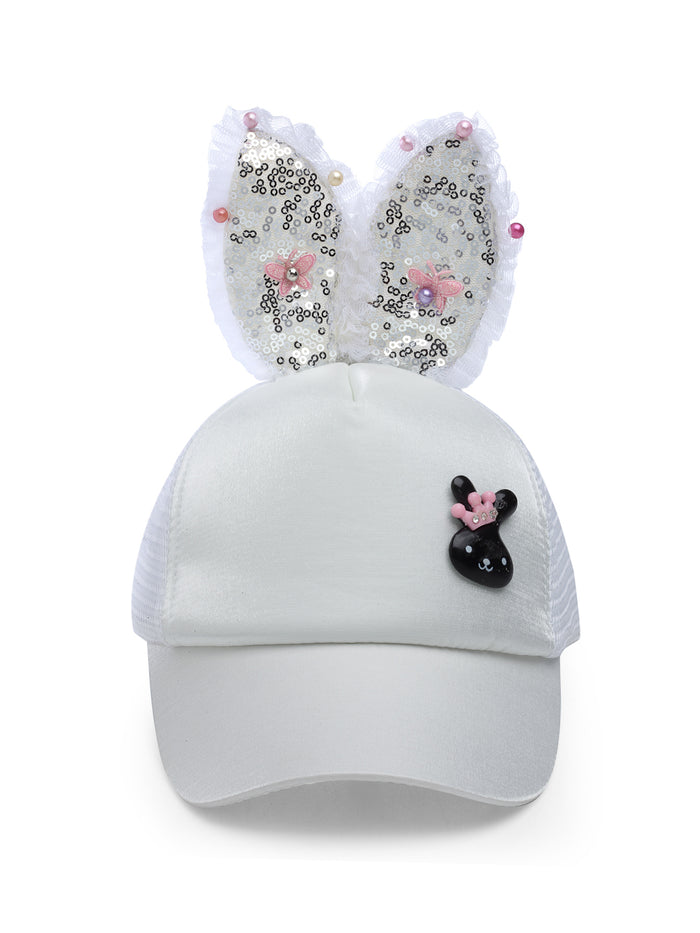 Babymoon Rabbit Ears Summer Cap Hat - White