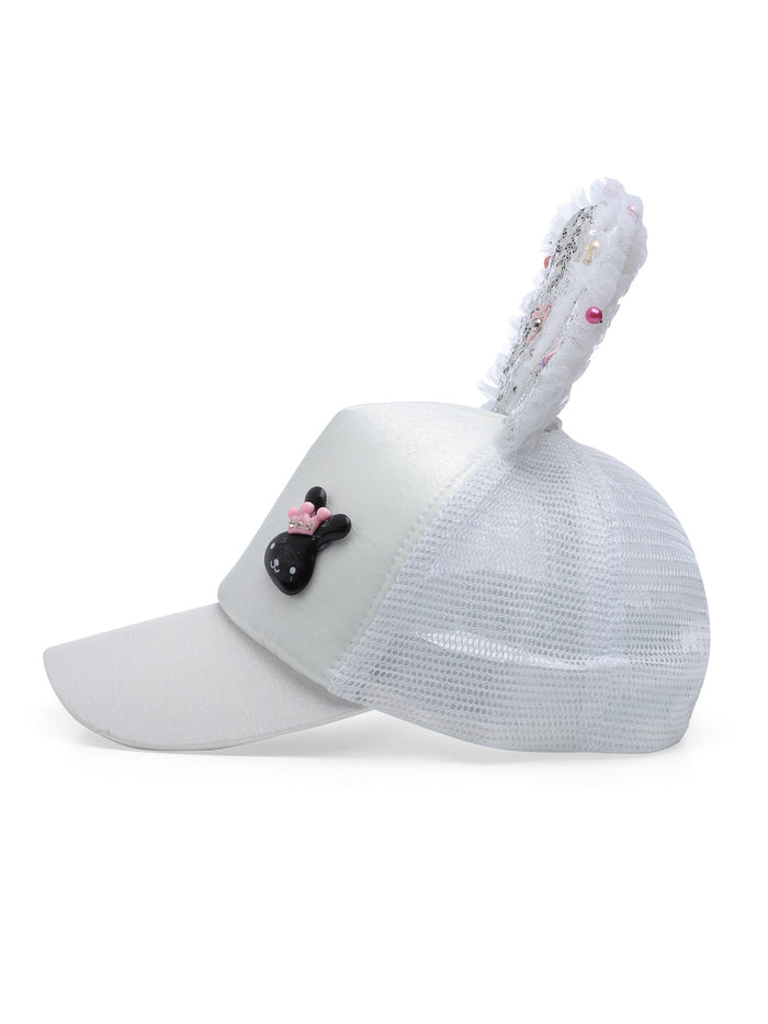 Babymoon Rabbit Ears Summer Cap Hat - White