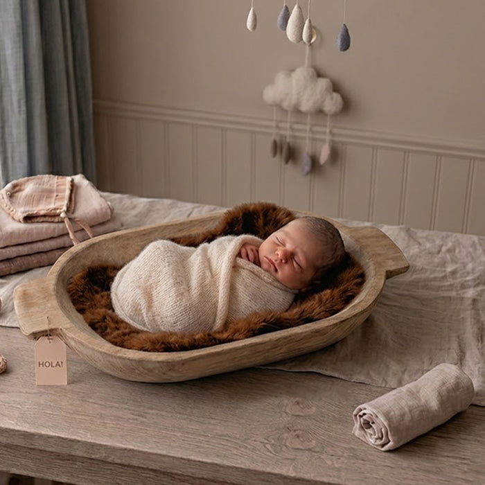 Babymoon Rabbit Fur | Basket Filler | Baby Photography Props | Brown
