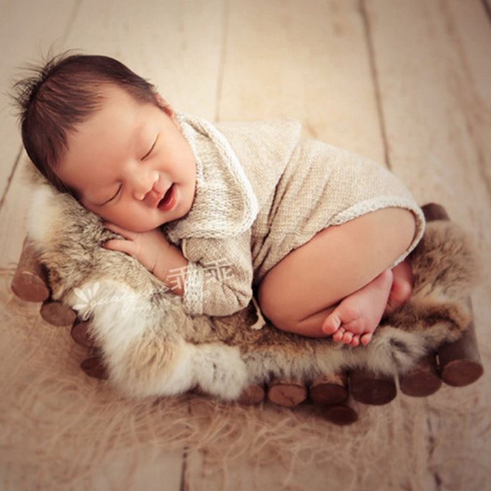 Babymoon Rabbit Fur | Basket Filler | Baby Photography Props | Dual Tone | Coffee Cream