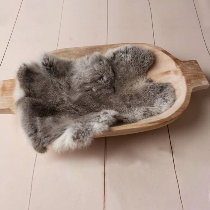 Babymoon Rabbit Fur | Basket Filler | Baby Photography Props | Dual Tone | Grey White
