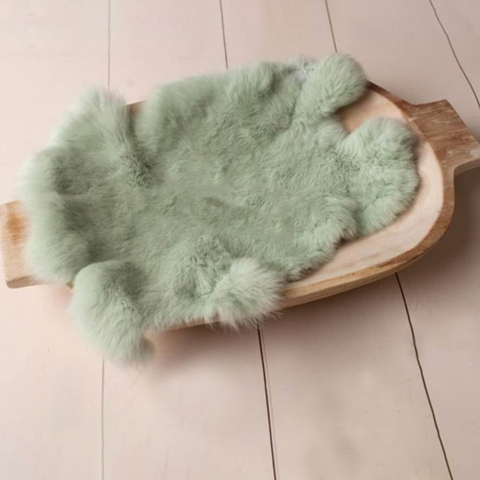 Babymoon Rabbit Fur | Basket Filler | Baby Photography Props | Light Green
