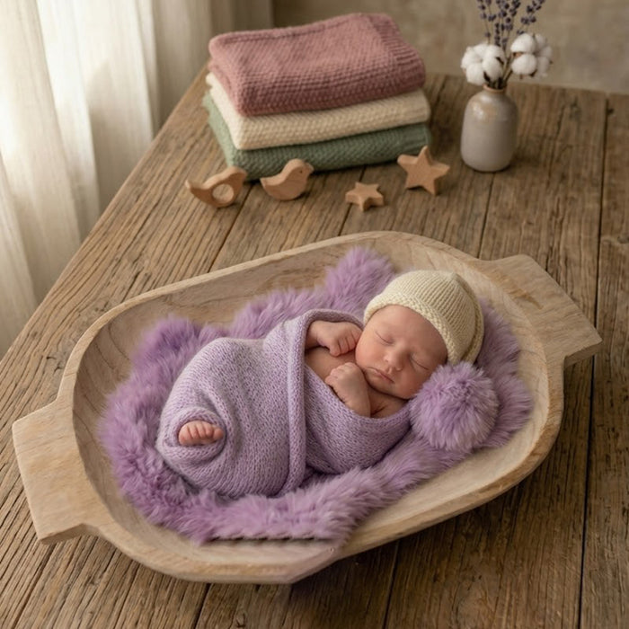 Babymoon Rabbit Fur | Basket Filler | Baby Photography Props | Light Purple