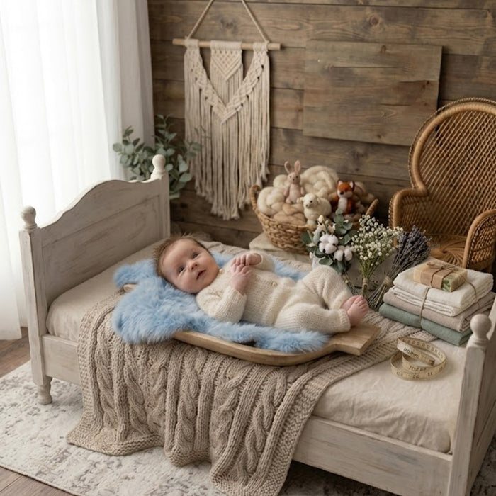 Babymoon Rabbit Fur | Basket Filler | Baby Photography Props | Sky Blue
