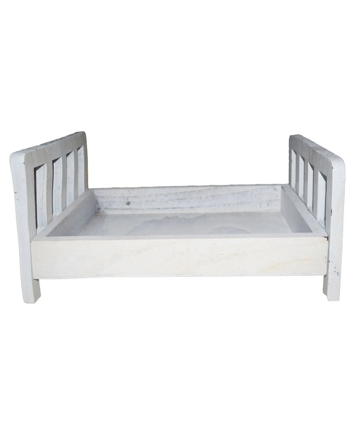 Babymoon Rustic Bed Wooden Properties Photoshoot Prop-White