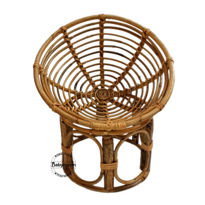 Babymoon Rustic Cane Bamboo Papasan Chair | Wooden Properties | Baby Photography Props