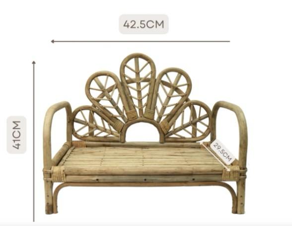 Babymoon Rustic Cane Floral Sofa | Wooden Properties | Baby Photography Props