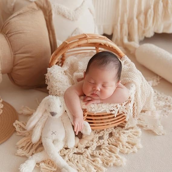 Babymoon Rustic Cane Stroller | Wooden Properties | Baby Photography Props