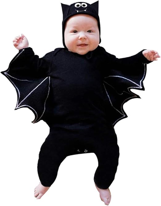 Babymoon | Set of 2 | Baby Bat Ears Cap & Costume | Baby Photoshoot Props | Halloween Costume | 12-18 Months