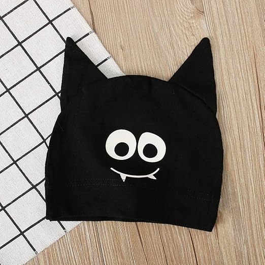 Babymoon | Set of 2 | Baby Bat Ears Cap & Costume | Baby Photoshoot Props | Halloween Costume | 12-18 Months