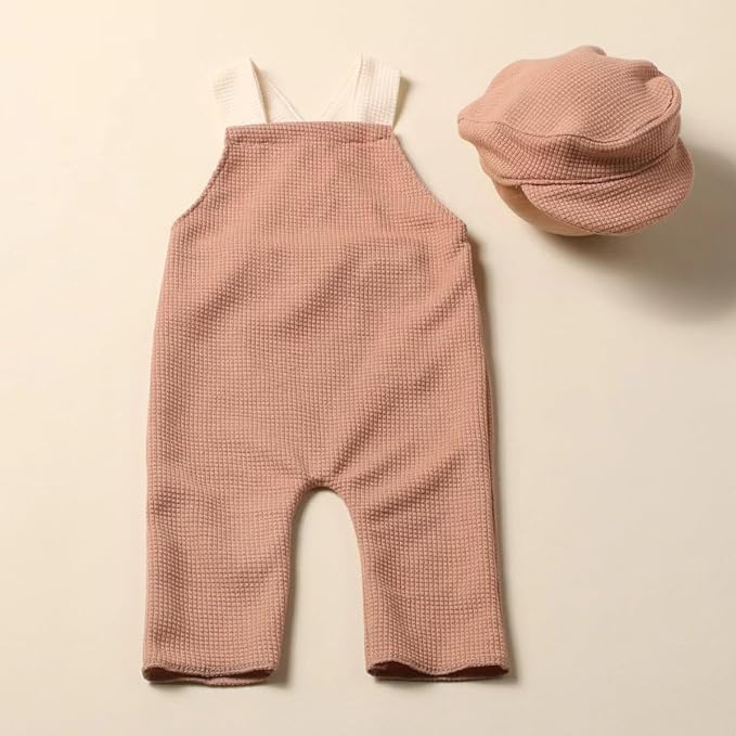 Babymoon | Set of 2 | French Cap & Pant | Baby Photography Props | Costume | Light Brown