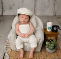 Babymoon | Set of 2 | French Cap & Pant | Baby Photography Props | Costume | White