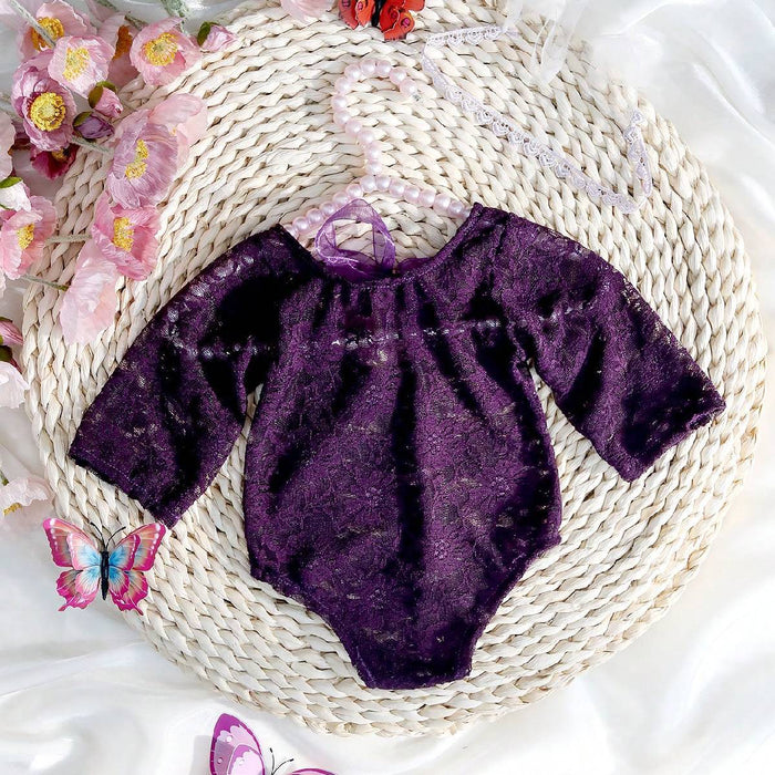 Babymoon Set of 2 | Net Lace Romper & Hairband | Baby Photoshoot Props Costumes | 0-1 Month