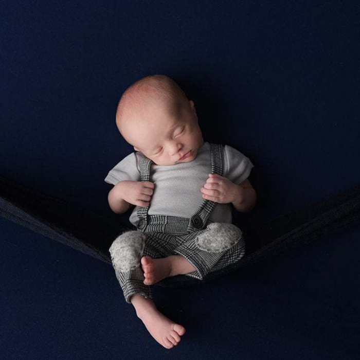 Babymoon | Set of 2 | Tshirt And Suspender Set | Baby Photoshoot Props | Costume | 0-3 Months | Grey